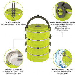 Healthy Human Go Pet Bento 2 x 450ml Bowl Πράσινο 16oz HH-SOB35